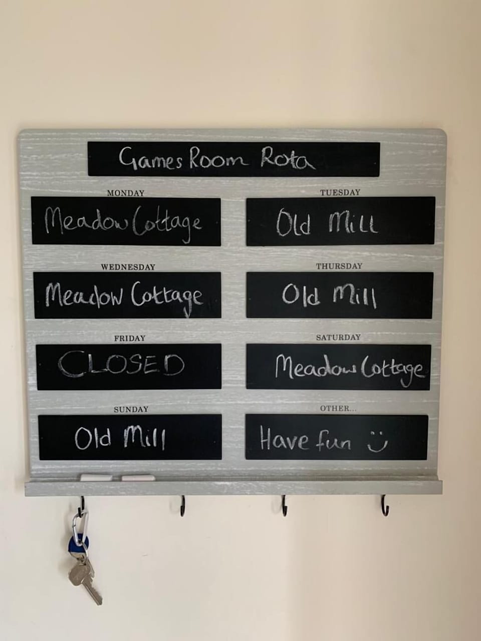 Games Room sharing Rota.