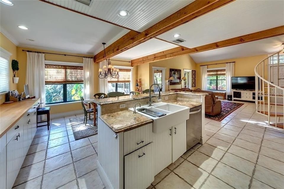 Kitchen open to the main floor.