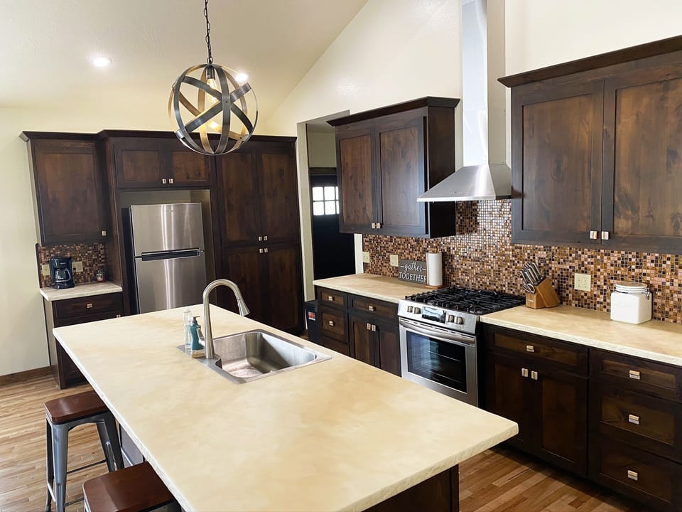 Kitchen—Stocked to handle all of your culinary needs.