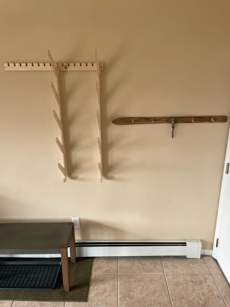 Hang all your wet stuff and use the boot dryer for gloves, boots, etc.