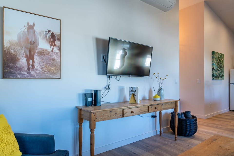 Flatscreen TV with AppleTV in the Living Room