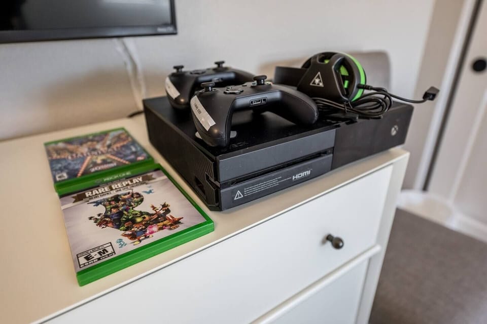 Xbox located in bedroom with bunk beds
