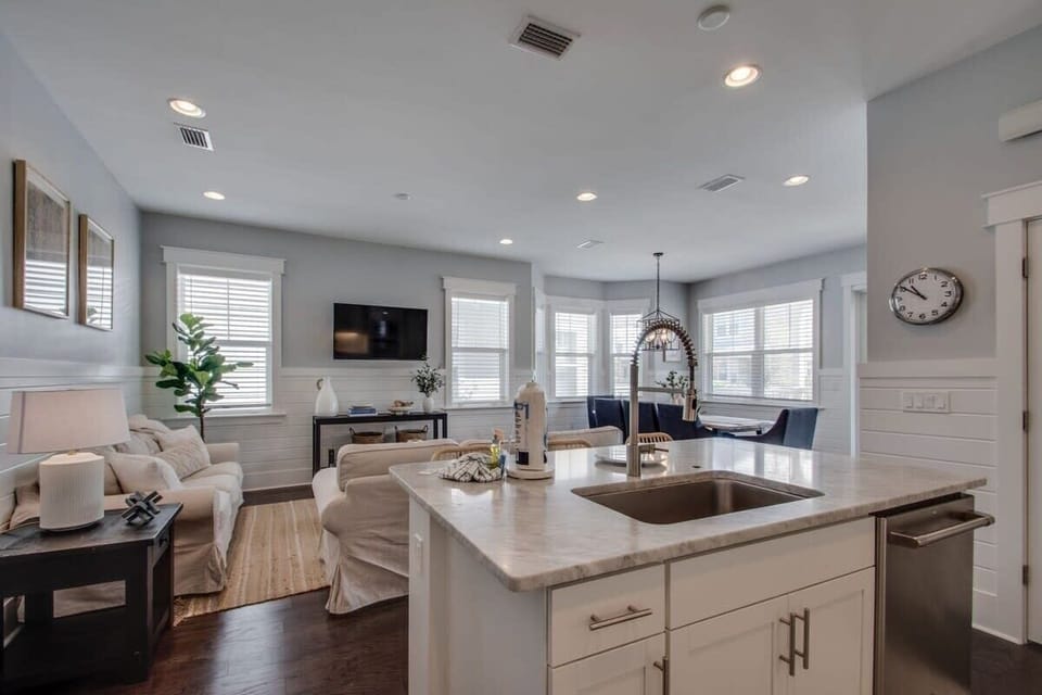 View From Kitchen to Living/Dining Area