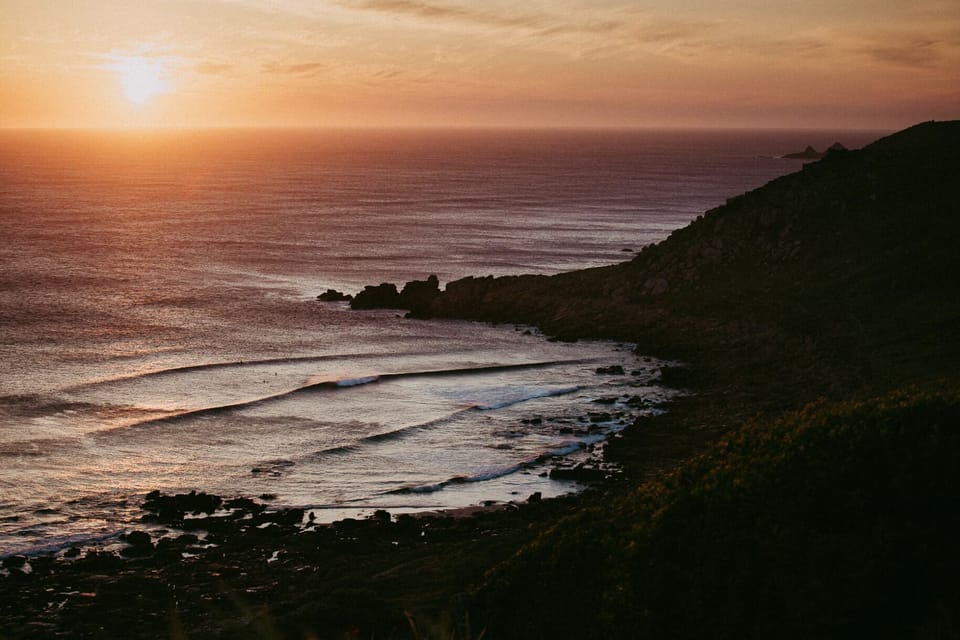 Sunset at Gwynver beach