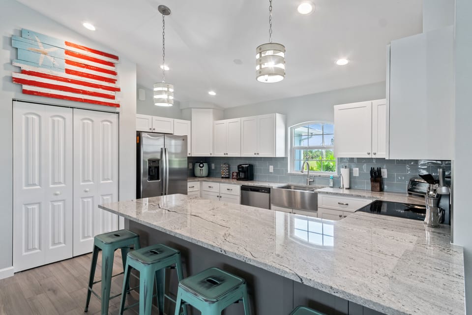Large kitchen for cooking and gathering