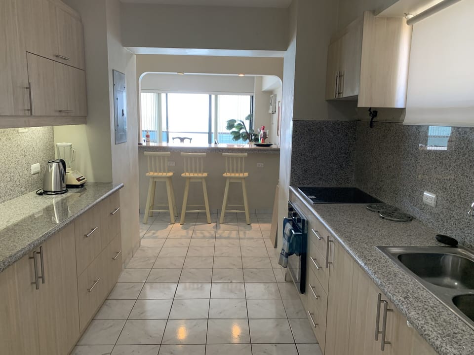 Kitchen
plates, pots, blender, oven, kitchen, full size refrigerator, glasses...