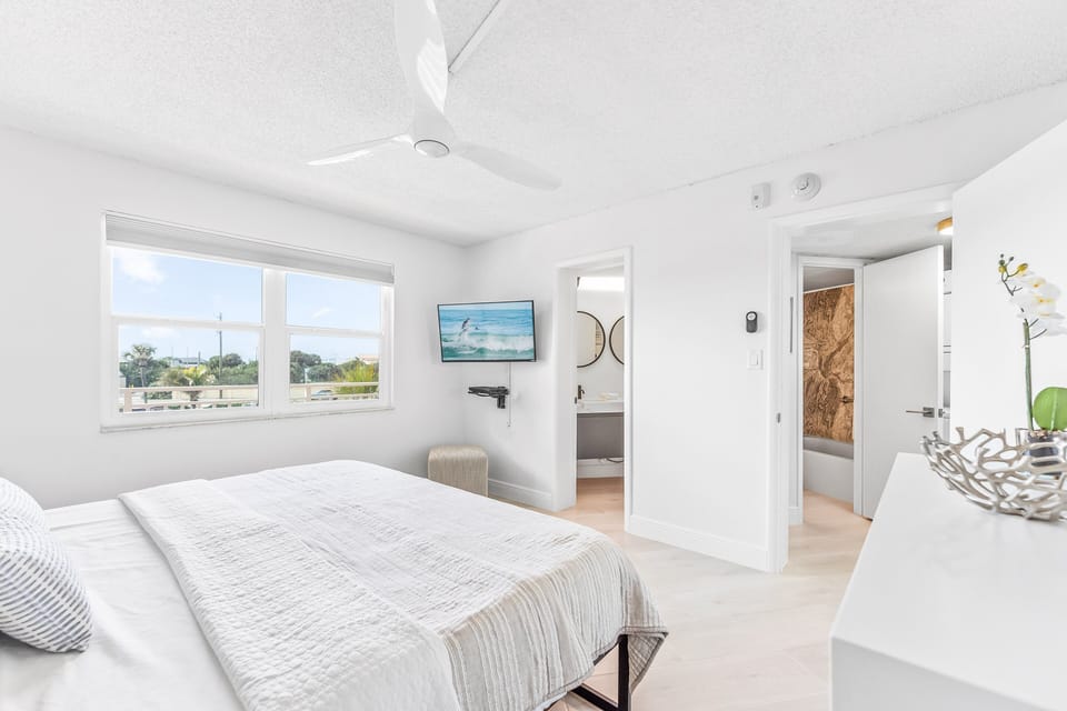 Guest bedroom with lots of natural light