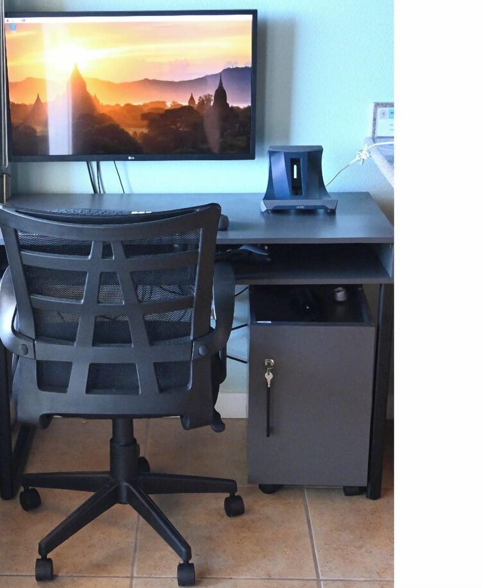 Desk with a wall mounted 32 inch monitor 2 HDMI inputs.  Work, School or Gaming