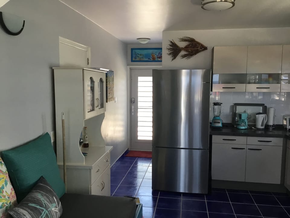 New refrigerator, 2023 and above, “Woody”, created by local artist, Jampoto.