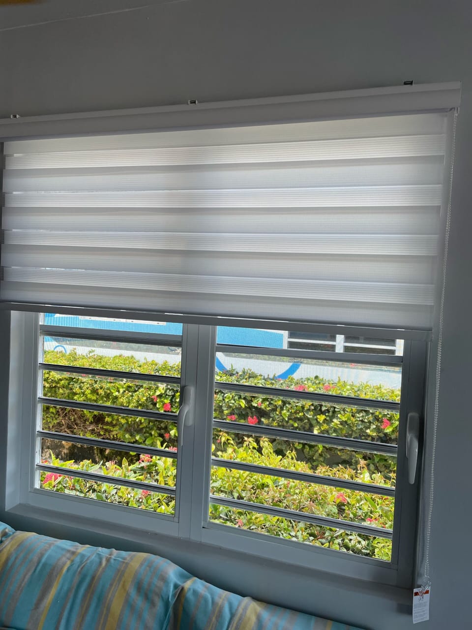 New shades for privacy on the first floor