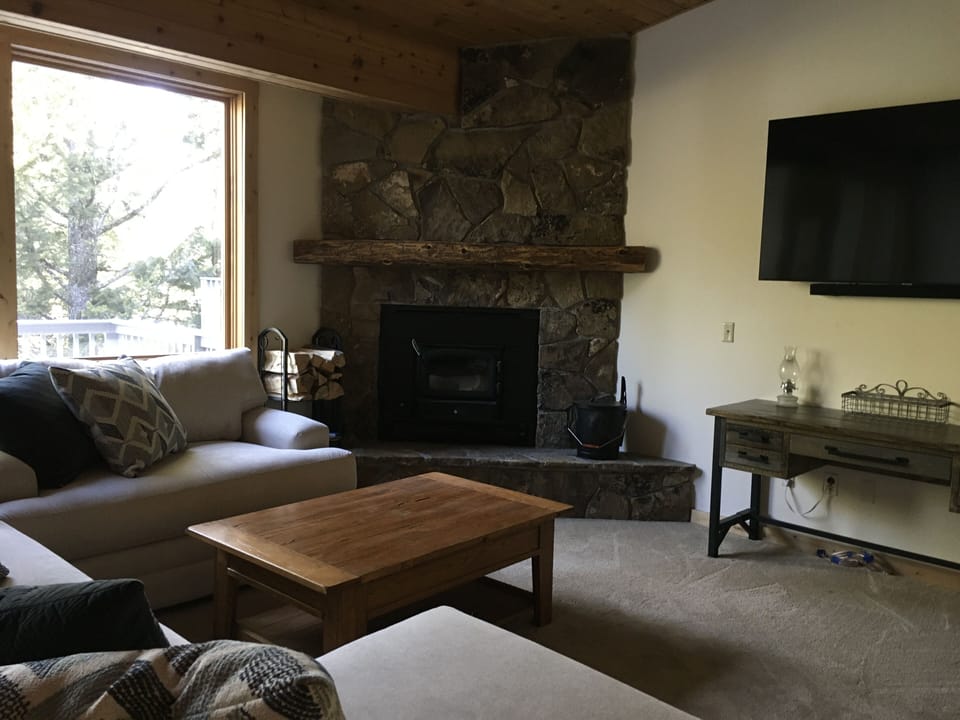 Wood burning fireplace