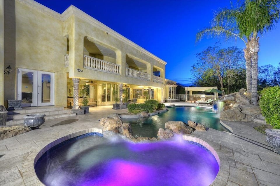 Backyard Oasis! 35,000 Gallon Pool with Slide, Hot Tub and Waterfall Features!! 