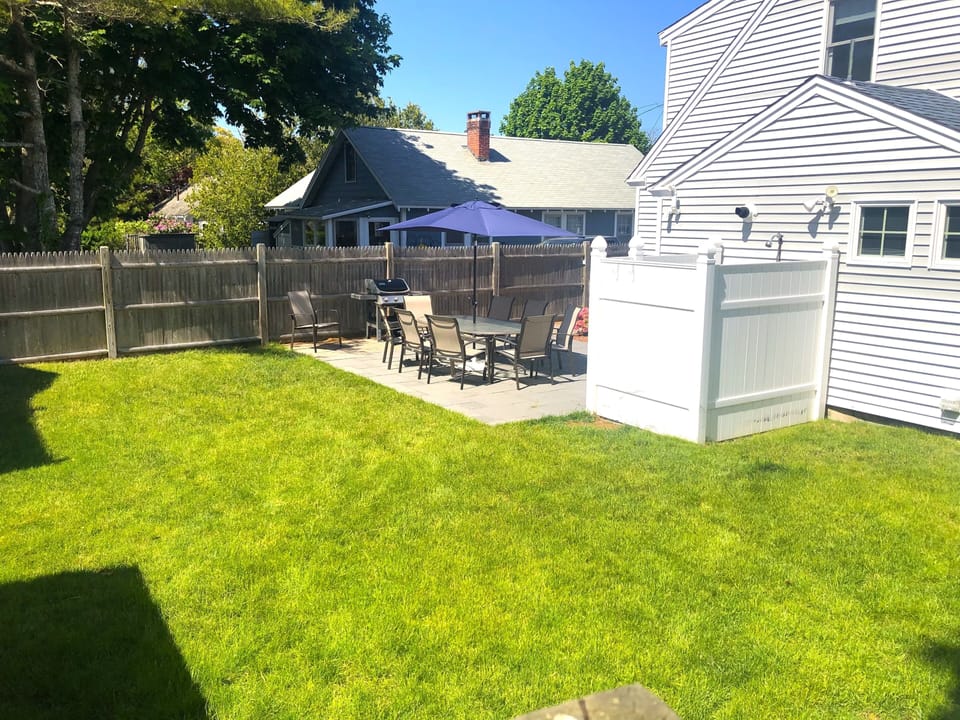Fenced in Backyard, Lawn & Outdoor Shower
