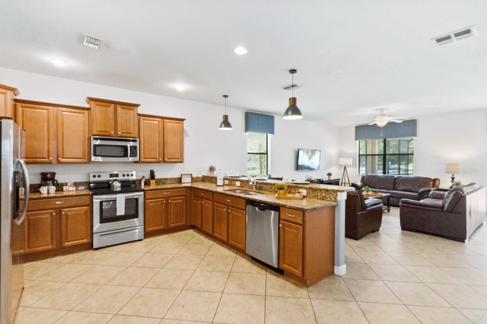 This fully-equipped kitchen can help you make your own home-cooked meal and show off your knife skills.