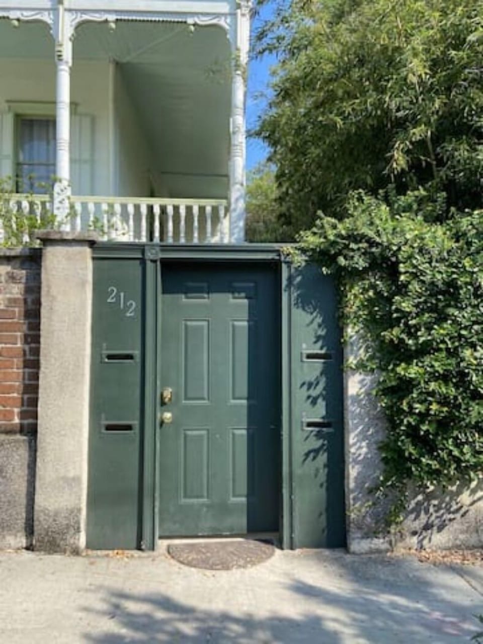 The front gate to the property. Enter the code provided. 