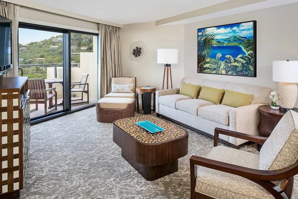 Living Room with Balcony overlooking bay