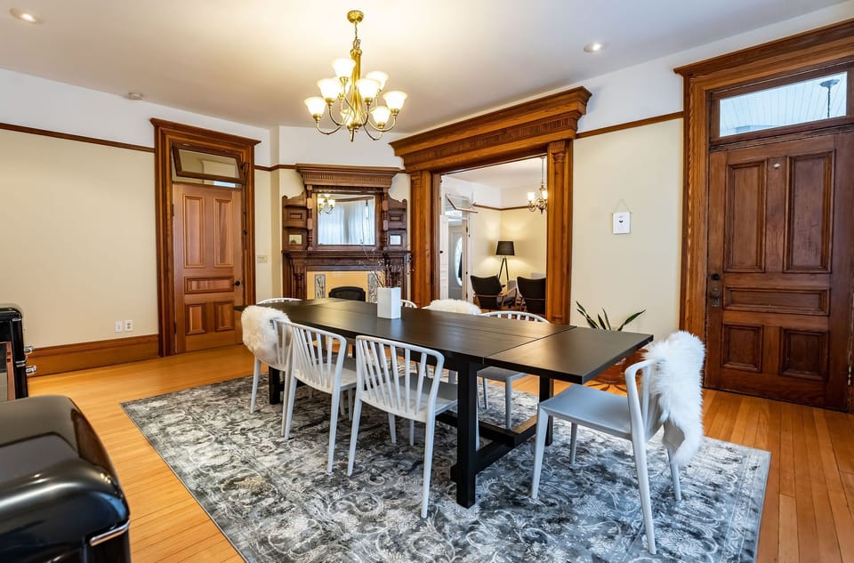 Space for the whole crew in our dining room!