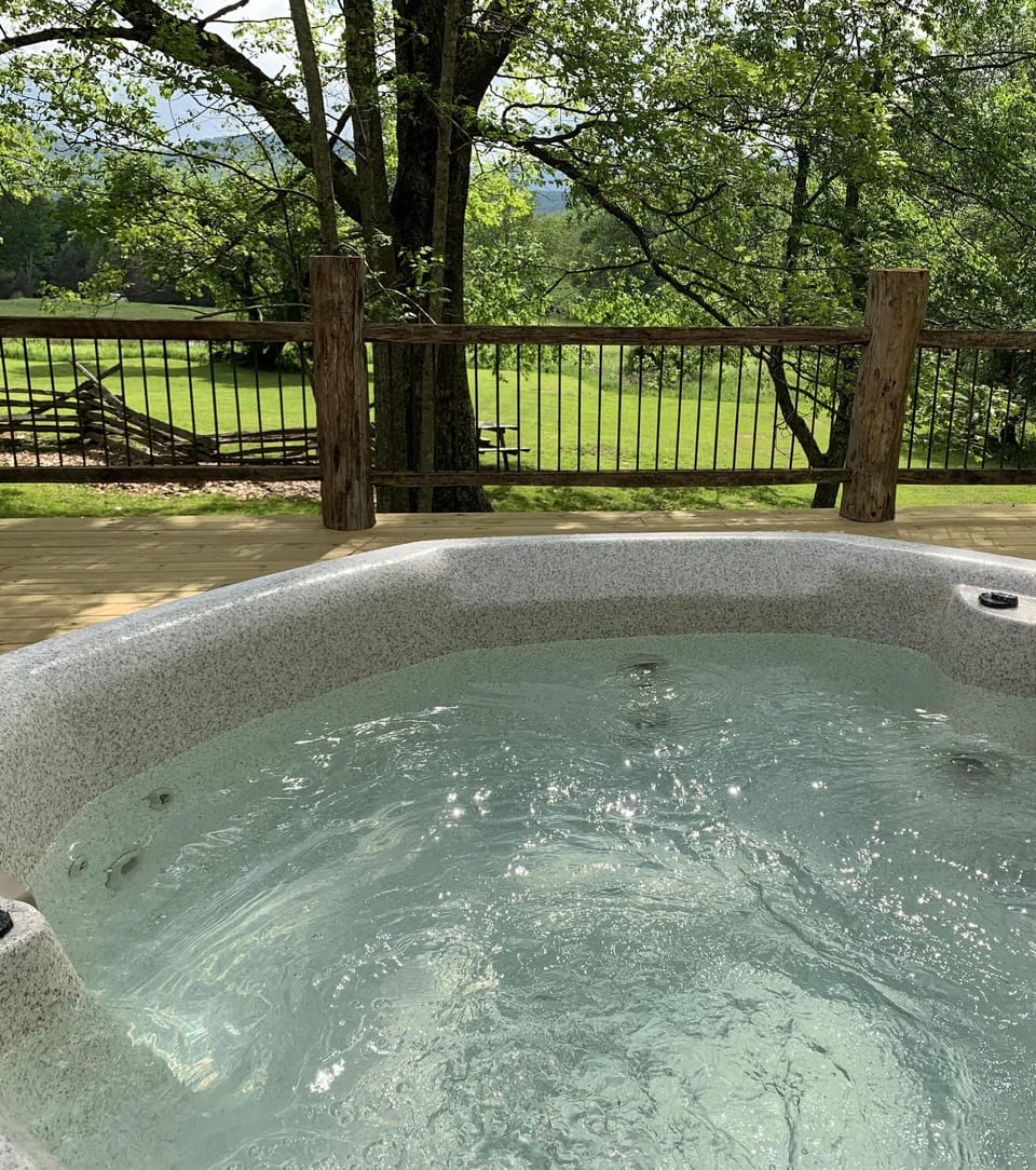 Hot tub view off the deck 