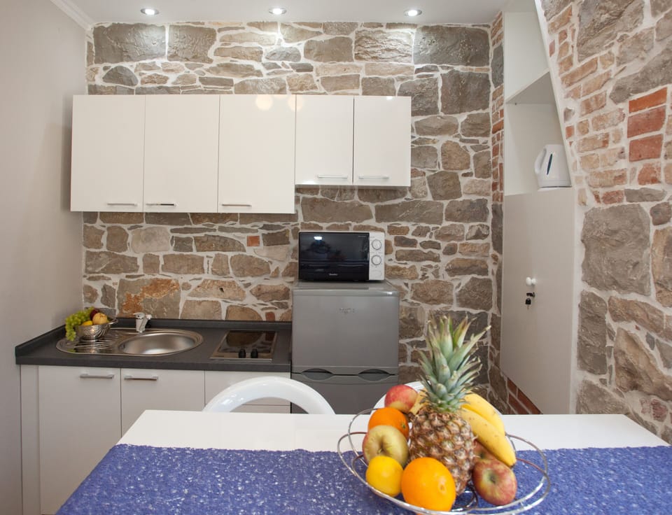 View of the kitchen.