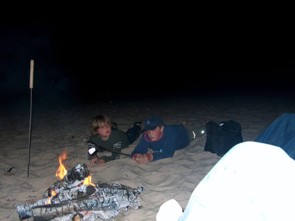 Campfires on the beach.