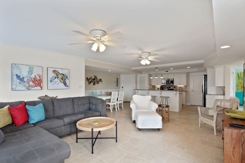 Gathering room and kitchen