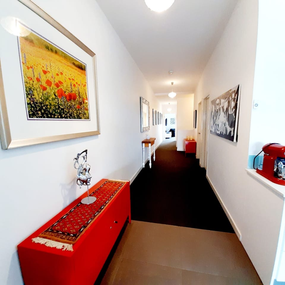 Wide hallway.