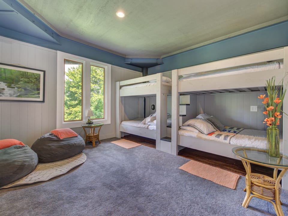 Third Bedroom - Two Double/Double Bunks, Porch Access - Lower Level
