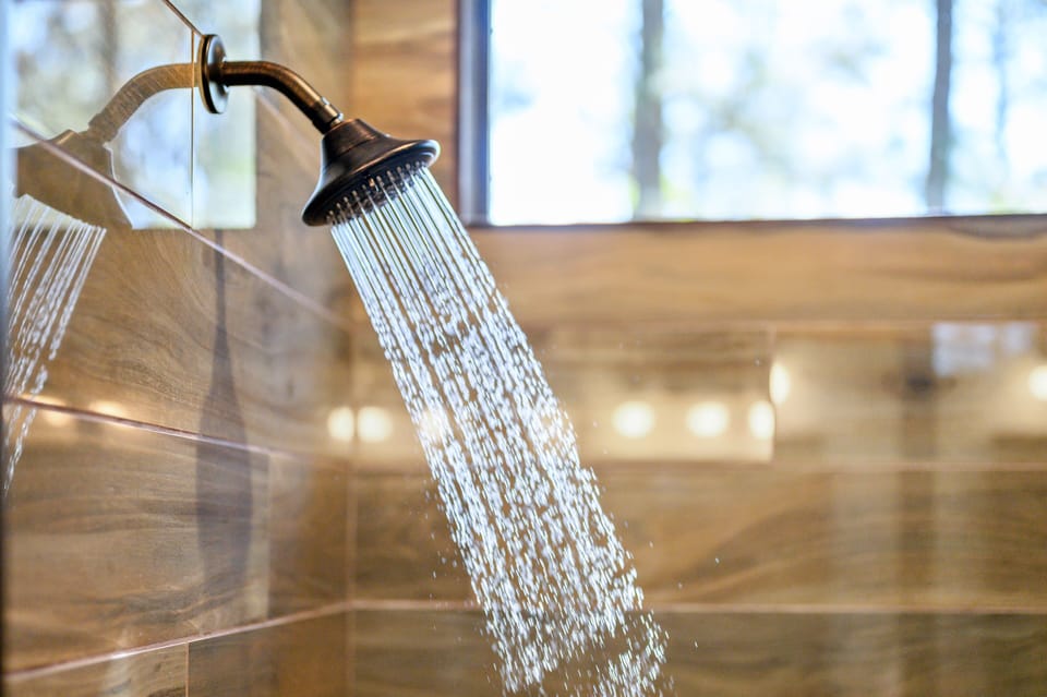 Luxuries showers in part the en suite baths in both masters!