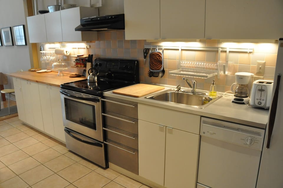 A lovely,ready to cook in gourmet kitchen with many extras that our guests love