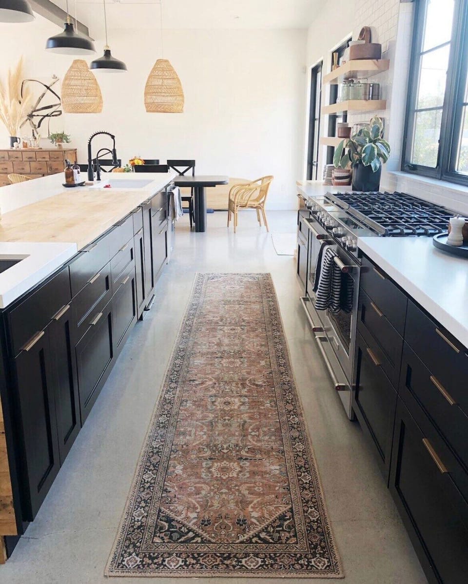 built in butcher block for kitchen prep