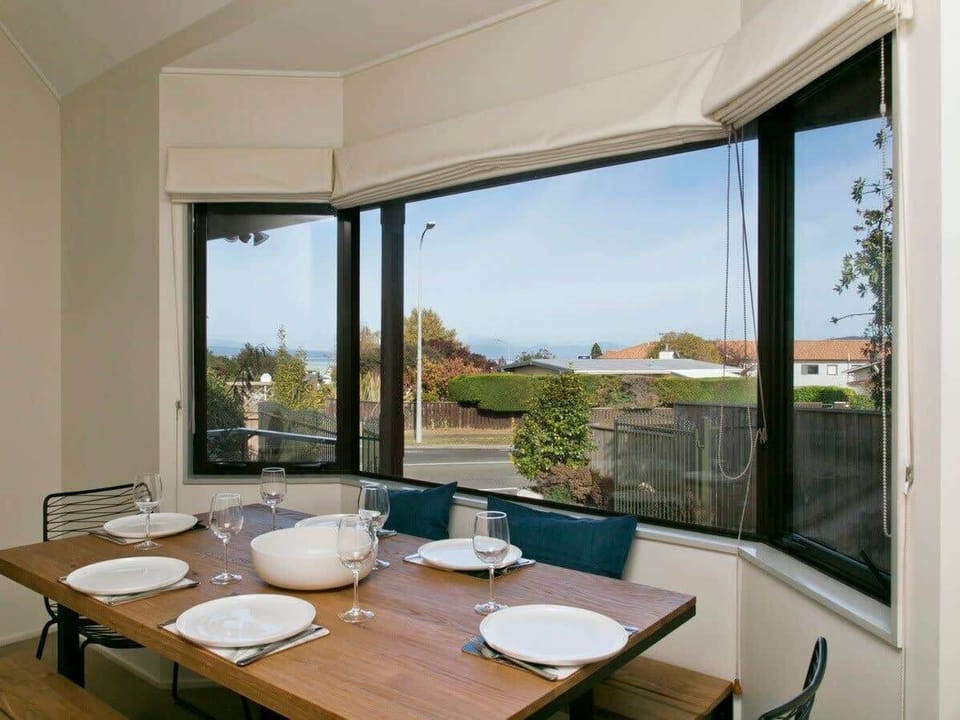 Enjoy the views of beautiful lake Taupo from the dining room