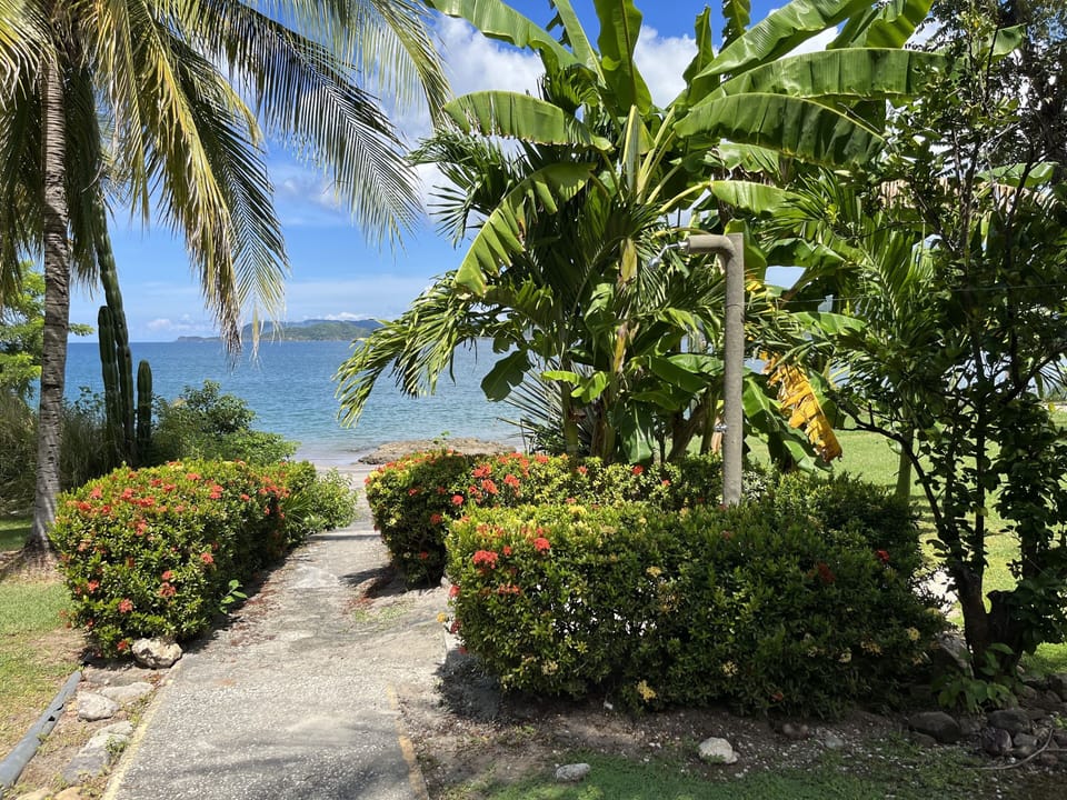 Path to the Semi-Private Beach with Outdoor Shower to wash the sand off!
