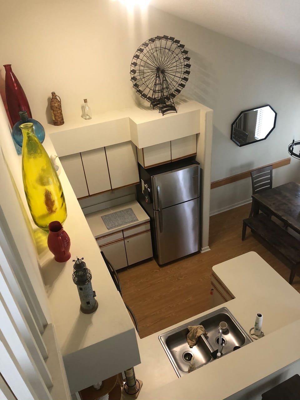 View of the kitchen from the loft