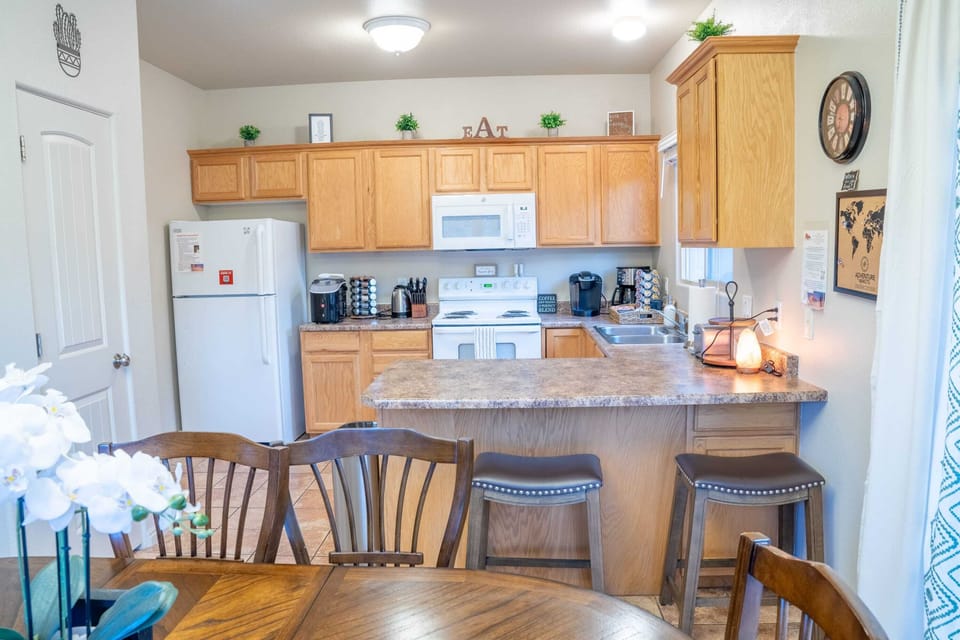 View of the kitchen from the dining area