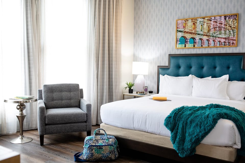 Drift to sleep in a comfortable bed after a wonderful day outside.
