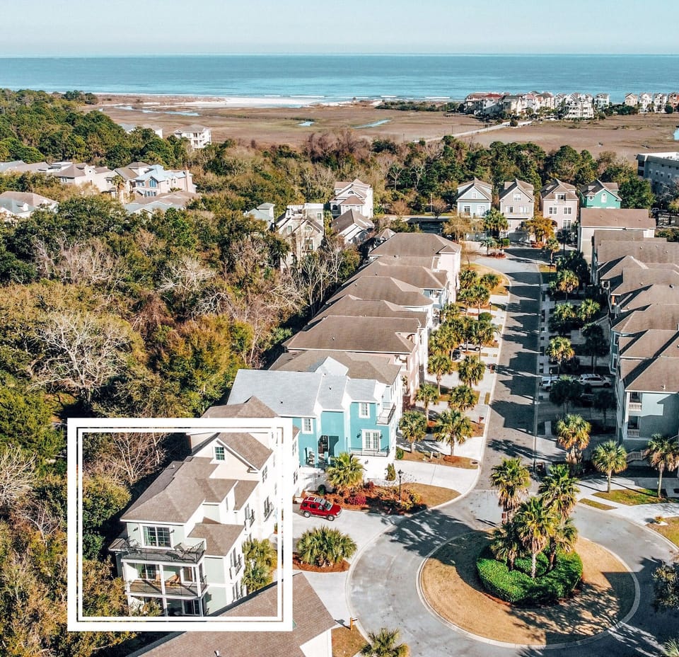 Aerial View of the house and beach
