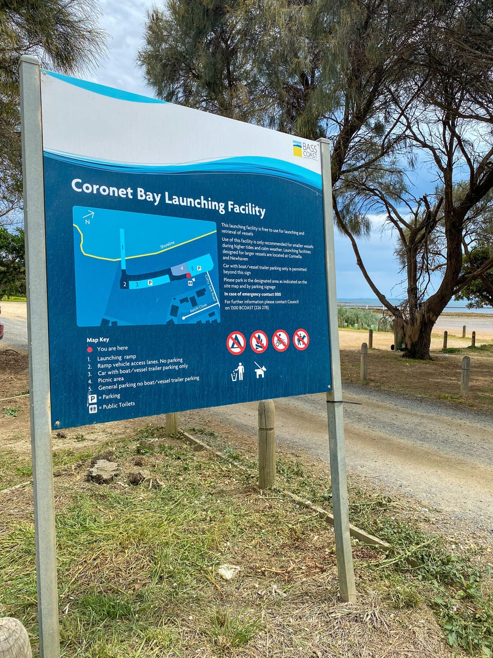 Boat launching facility at Coronet Bay beach.