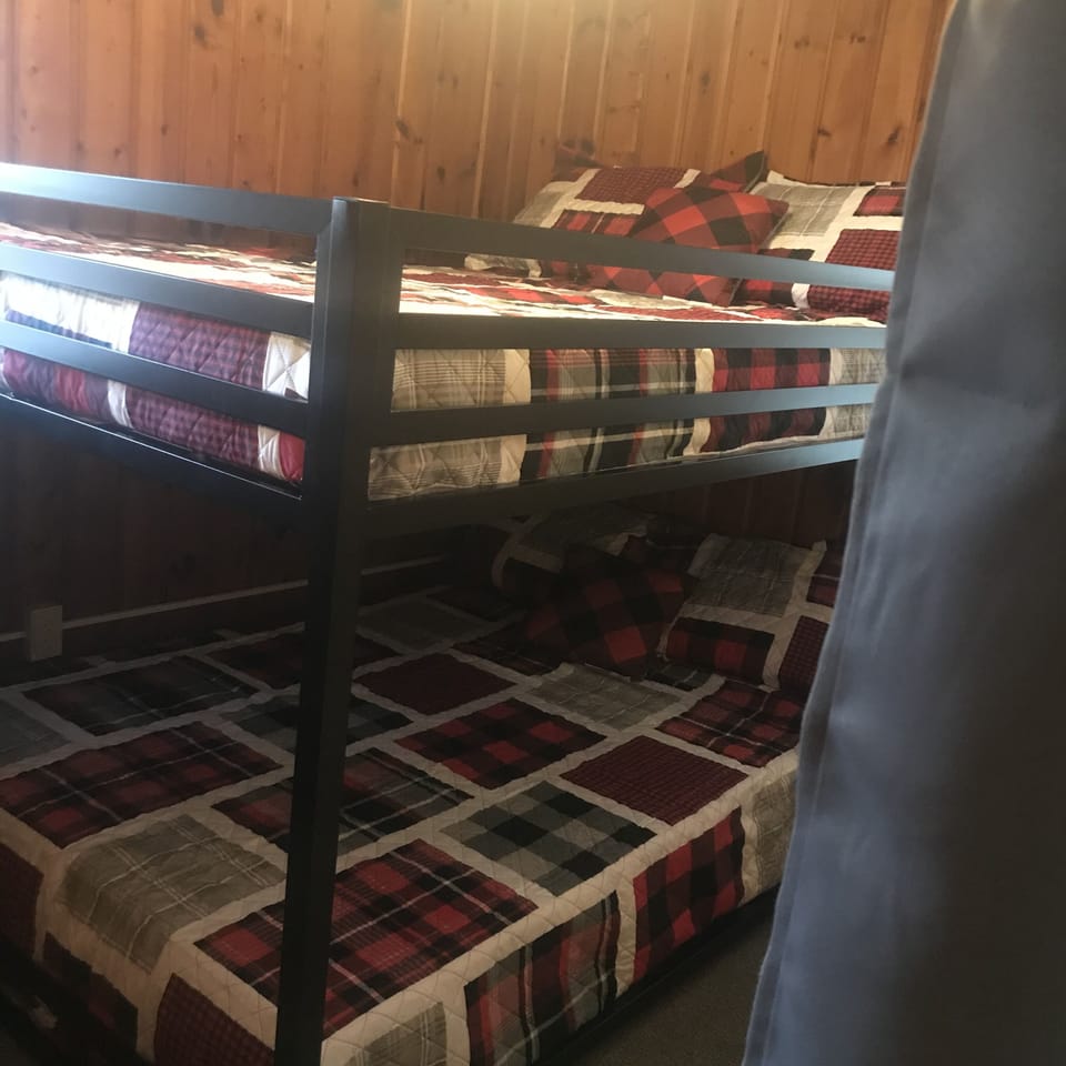 All bedrooms have darkening curtains used as a door. 