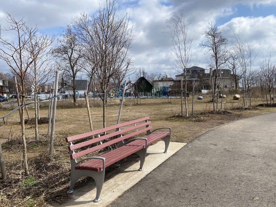 Relax sitting on a bench or jog along the path!