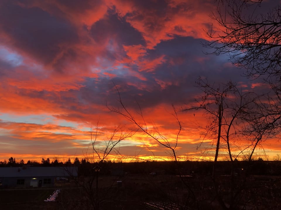 beautiful sunrise from our house