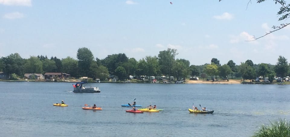 Kayaking Craig Lake - there are 5 kayaks included with house rental