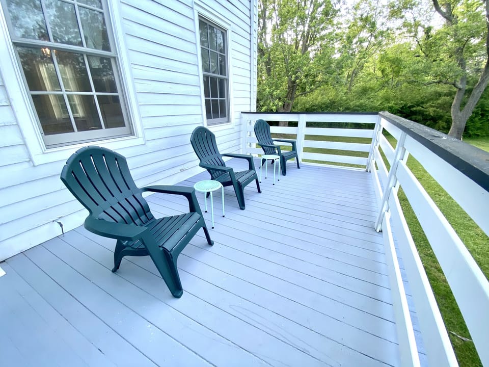 Adirondacks on the large back porch overlooking Little Wicomico