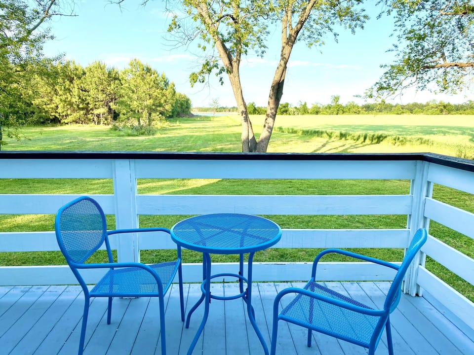 Cafe table for your morning coffee overlooking Little Wicomico