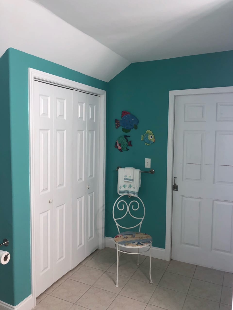 Upstairs bathroom with shower 