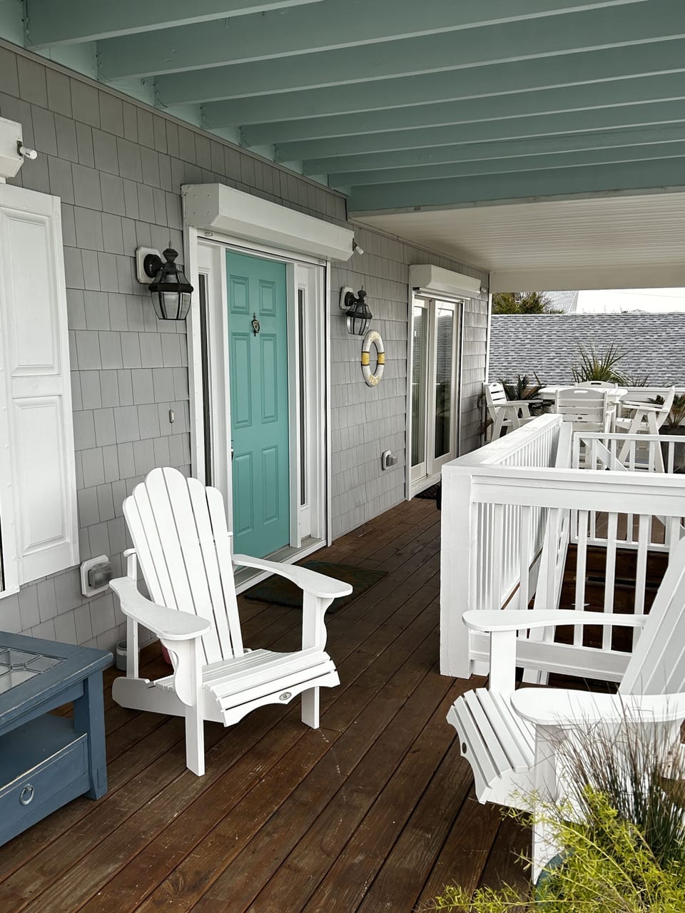Ocean Front Porch with dining area - main level
