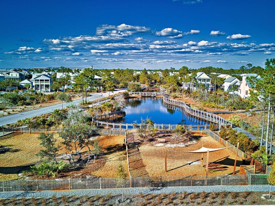 Nearby dog park with catch/release fishing pond and miles or nature trails to explore