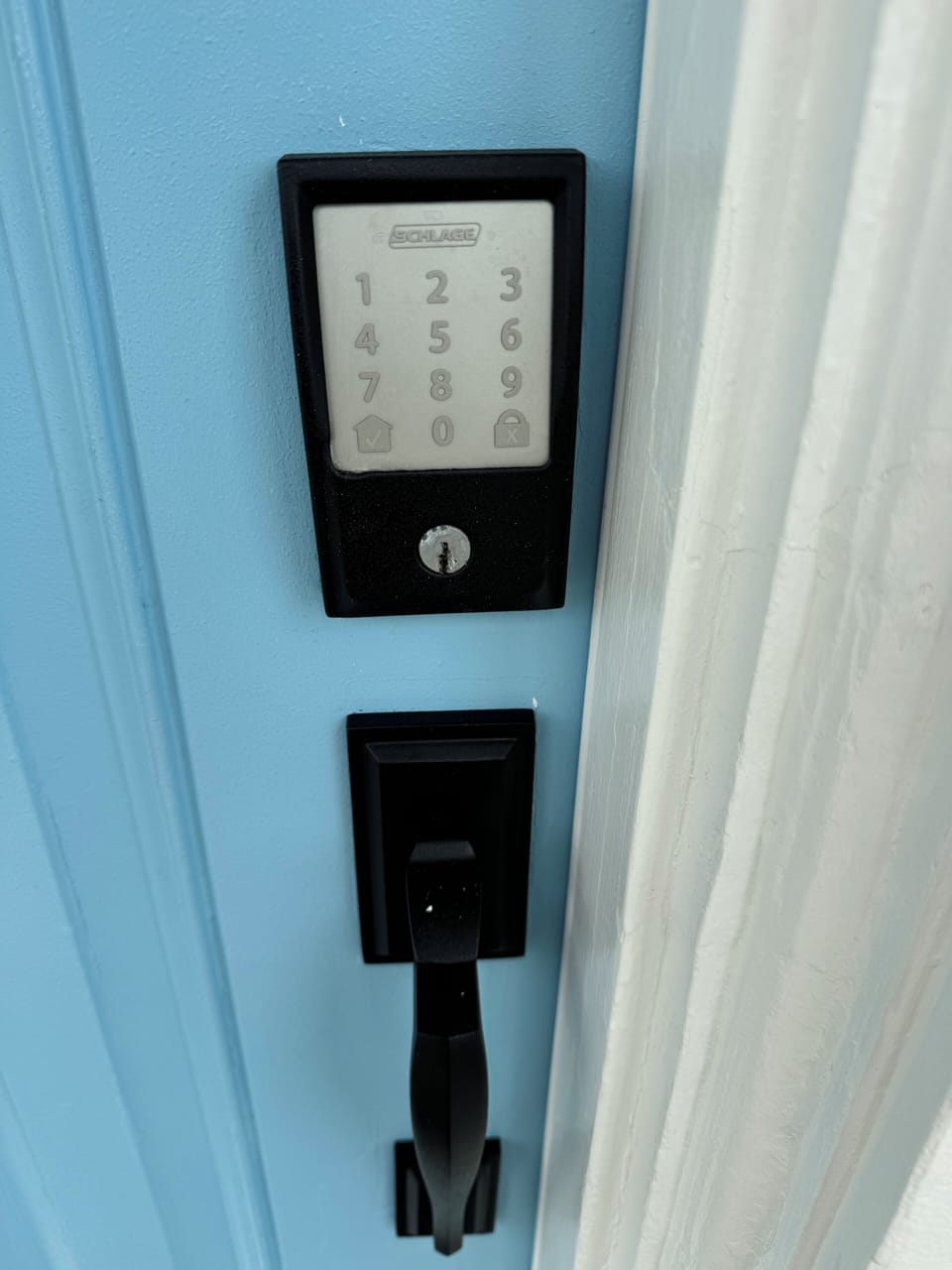  keypad on door
