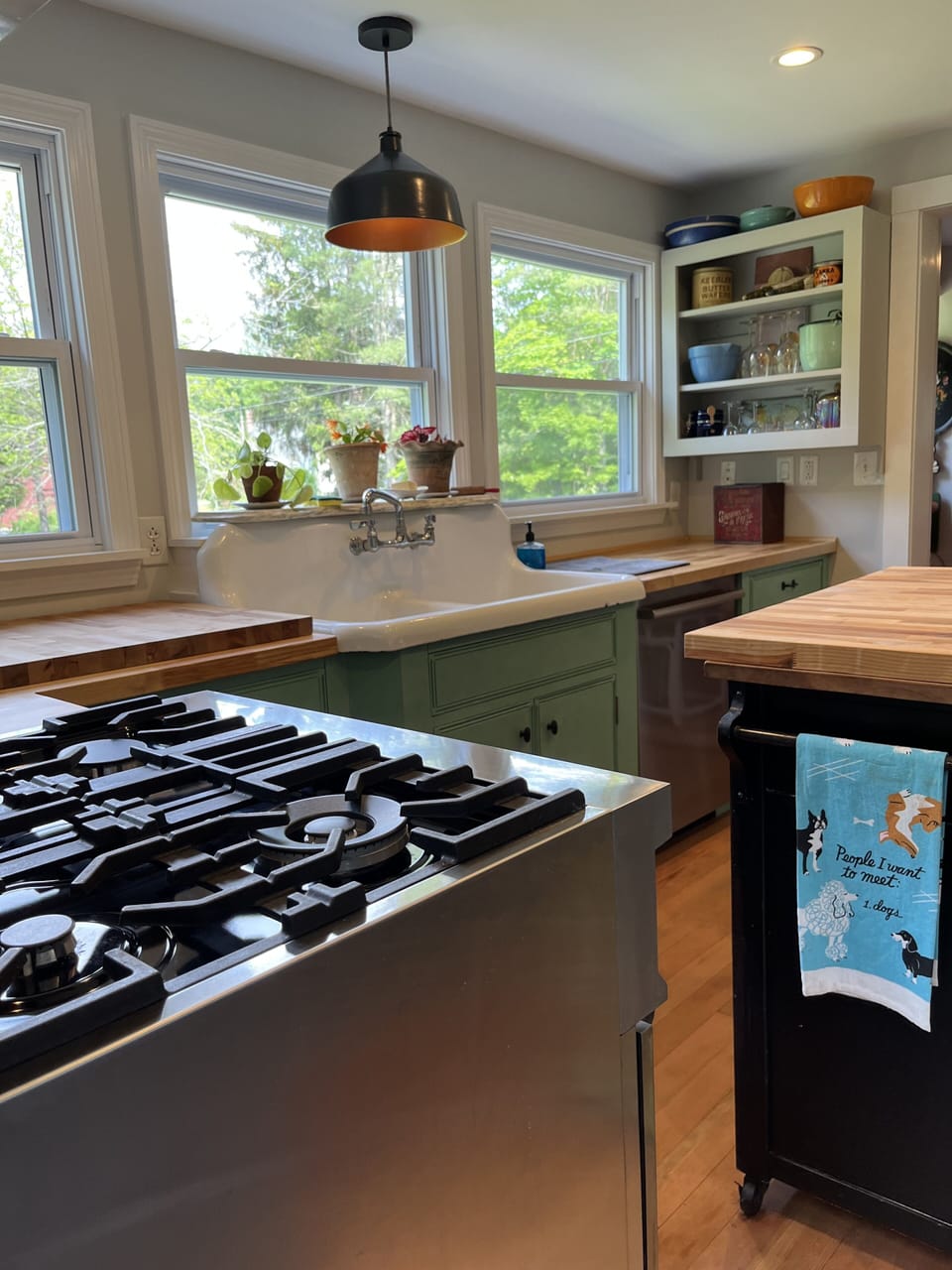 Gas range and plenty of work space