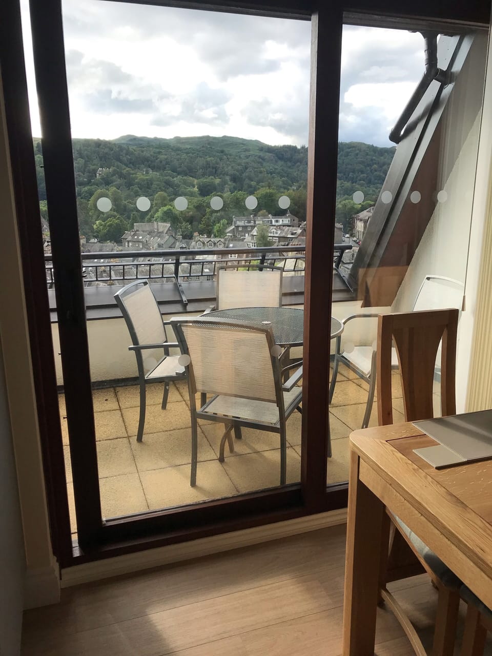 View of balcony from kitchen/diner