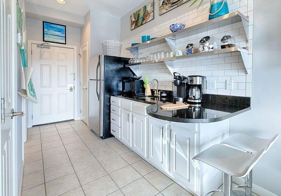 small kitchenette. No oven or dishwasher